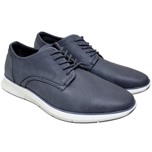 Alfani Men Dalton Casual Oxford Sneakers Size US 8.5M Navy Blue Faux Leather - Picture 1 of 4
